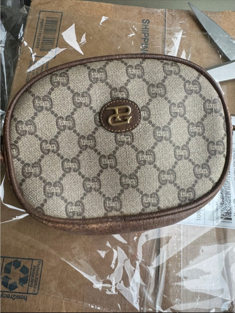 vintage Gucci Plus GG Supreme shoulder bag in tan and brown PVC
